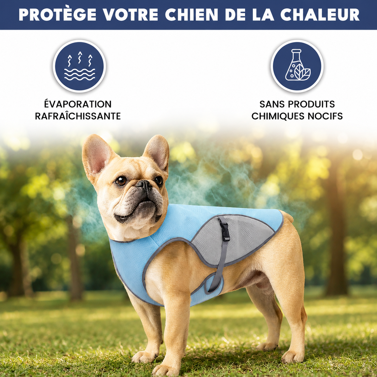 Gilet rafraîchissant pour chien - Léger et refroidissant