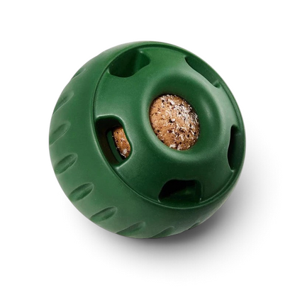 Balle à fourrer AventureCanine verte et dévissable pour occuper votre chien avec des friandises