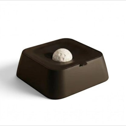 Boule à lécher rotative AventureCanine pour chien, jouet distributeur de friandises marron et blanc