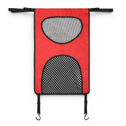 Filet de séparation AventureCanine rouge en nylon avec maille pour la sécurité des chiens en voiture
