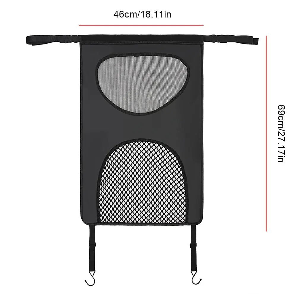 Filet de séparation AventureCanine en nylon noir pour chien, avec sangles réglables pour voiture