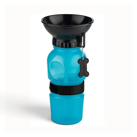Gourde portable AventureCanine bleue de 500ml pour chien avec bol intégré pour les promenades