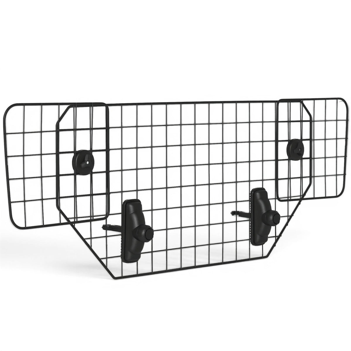 Grille de séparation AventureCanine réglable en métal noir pour sécuriser le transport de chien en voiture