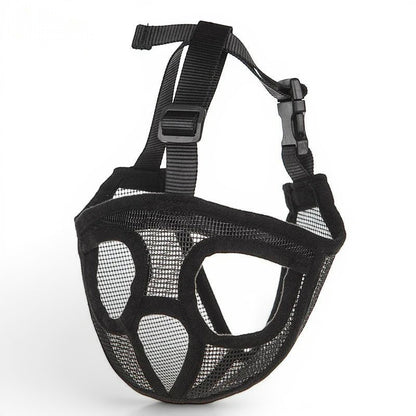 Muselière AventureCanine en nylon noir pour chien à museau court avec sangles réglables et intérieur rembourré