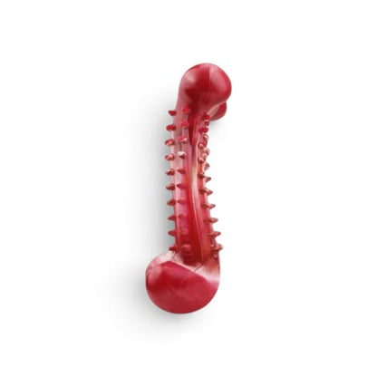 Os à mâcher AventureCanine TitanRubber rouge en caoutchouc naturel avec picots pour l'hygiène dentaire du chien
