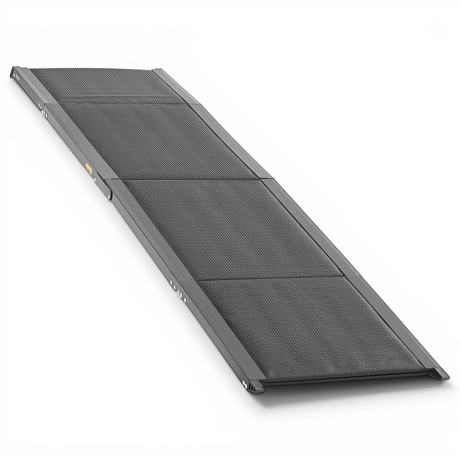 Rampe pliable AventureCanine en aluminium noir avec surface antidérapante pour aider les chiens à monter en voiture.