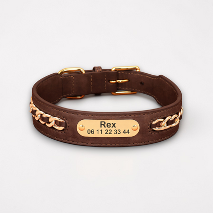 Collier cuir chien personnalisé - Prestige Dog