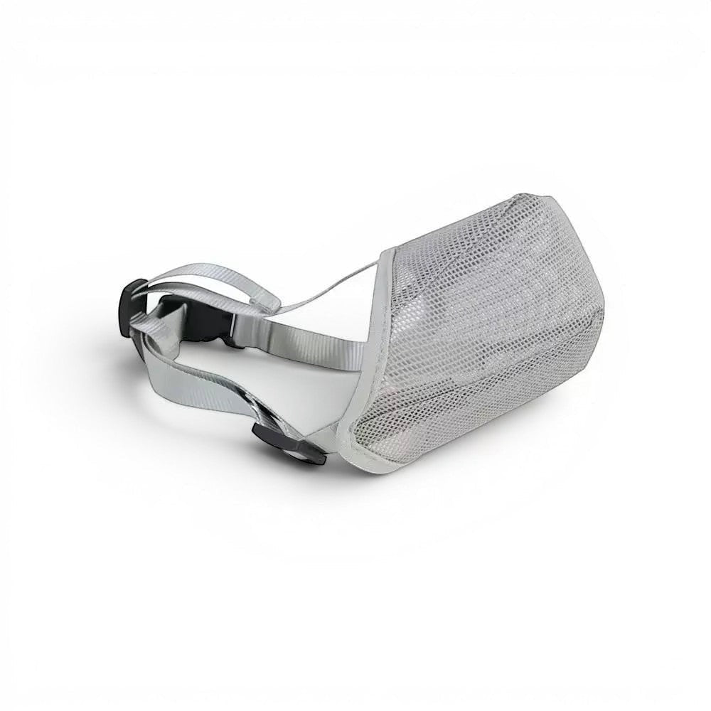 Filet anti-intoxication AventureCanine en nylon gris respirant avec sangles réglables pour chien