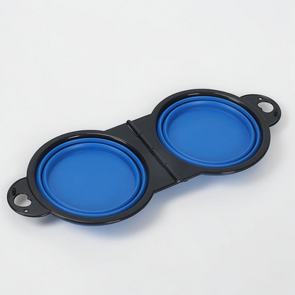 Gamelle pliable pour chien double - Eau & Nourriture
