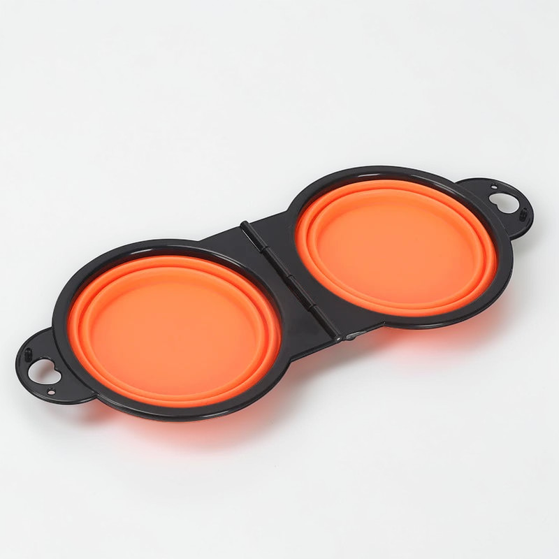 Gamelle pliable pour chien double - Eau & Nourriture