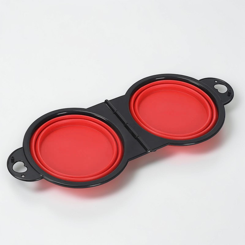 Gamelle pliable pour chien double - Eau & Nourriture
