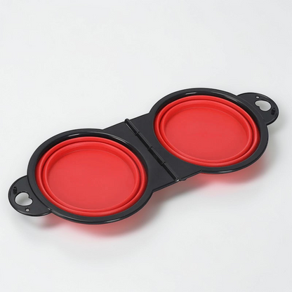 Gamelle pliable pour chien double - Eau & Nourriture