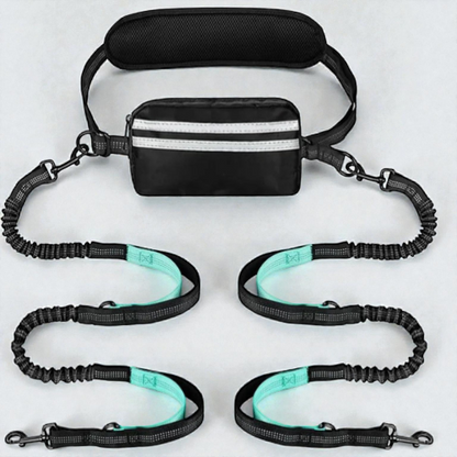 Laisse chien main libre double - Free Walk