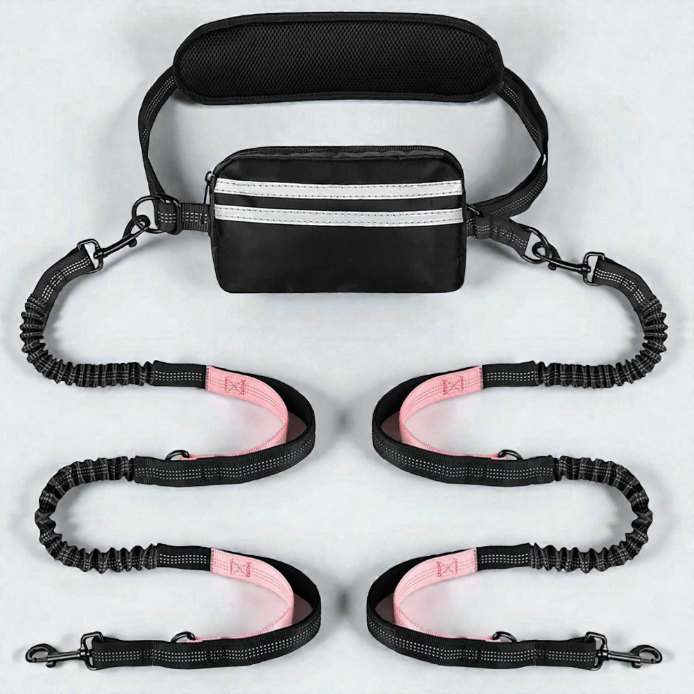 Laisse chien main libre double - Free Walk