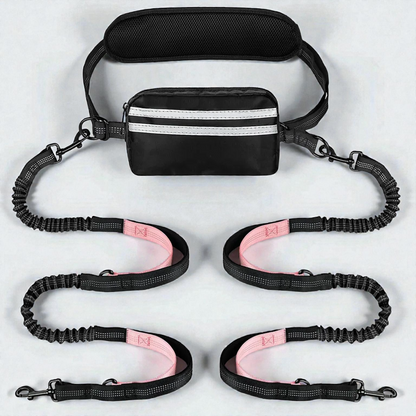 Laisse chien main libre double - Free Walk