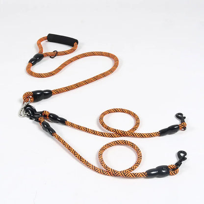 Laisse double pour chien nylon résistant - Double Dog