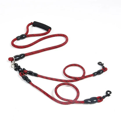Laisse double pour chien nylon résistant - Double Dog