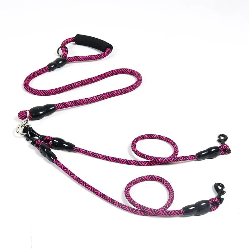 Laisse double pour chien nylon résistant - Double Dog