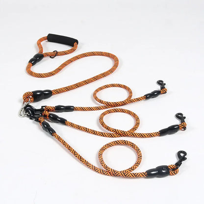 Laisse triple pour chien nylon résistant - Triple Dog