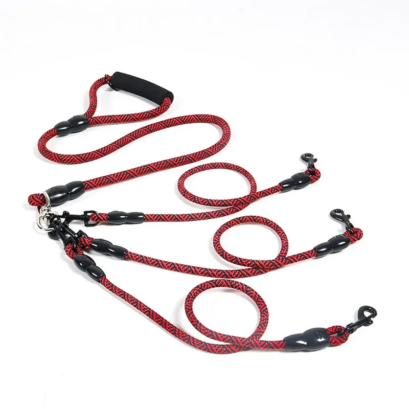 Laisse triple pour chien nylon résistant - Triple Dog