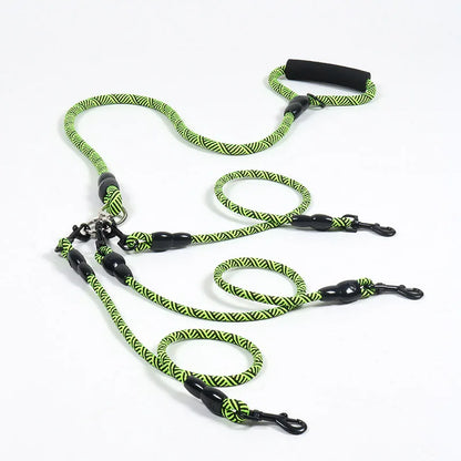 Laisse triple pour chien nylon résistant - Triple Dog