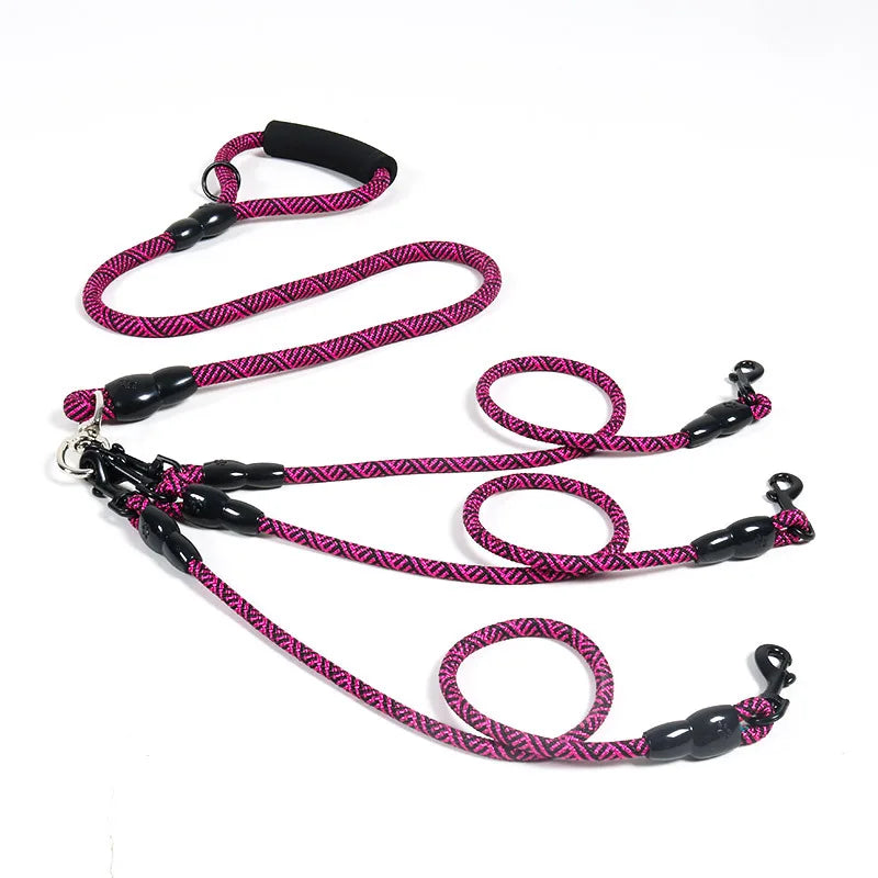 Laisse triple pour chien nylon résistant - Triple Dog